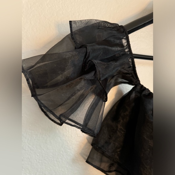 NWT- Dolan Anthropologie Tirered Organza Top in Black Size Medium - Picture 5 of 6